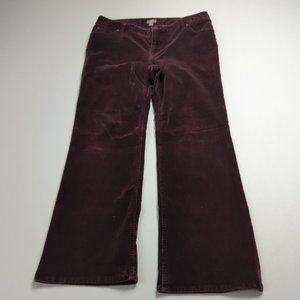 J Jill Womens Size 12 Brown Corduroy Pants Bootcut Leg Regular Fit Stretch